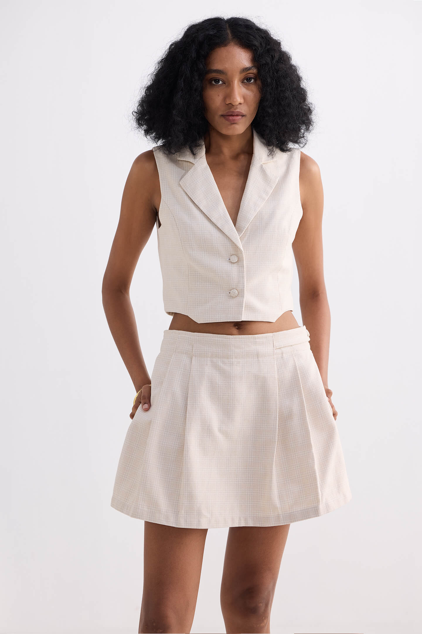Cotton Tweed Skort