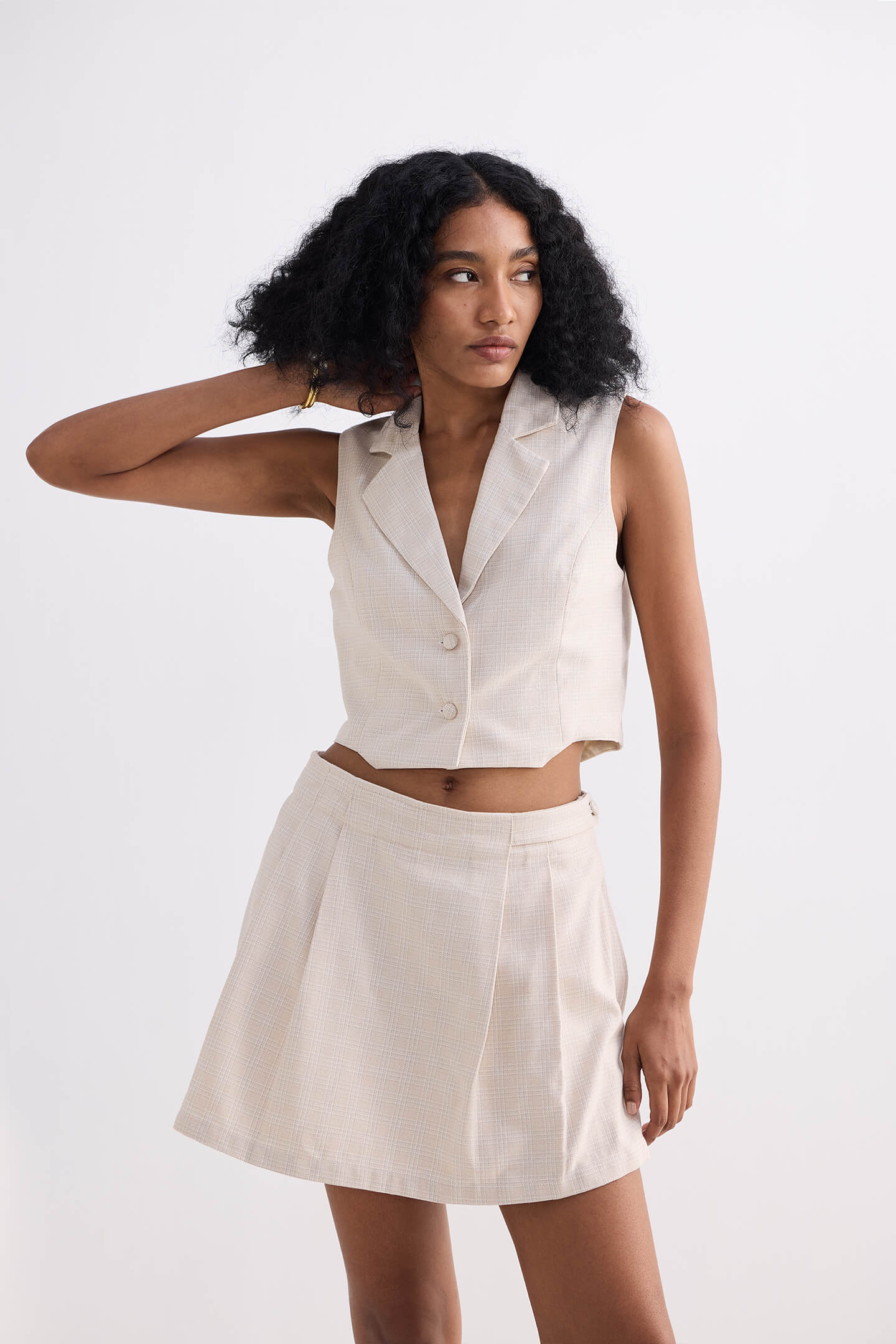 Cotton Tweed Skort