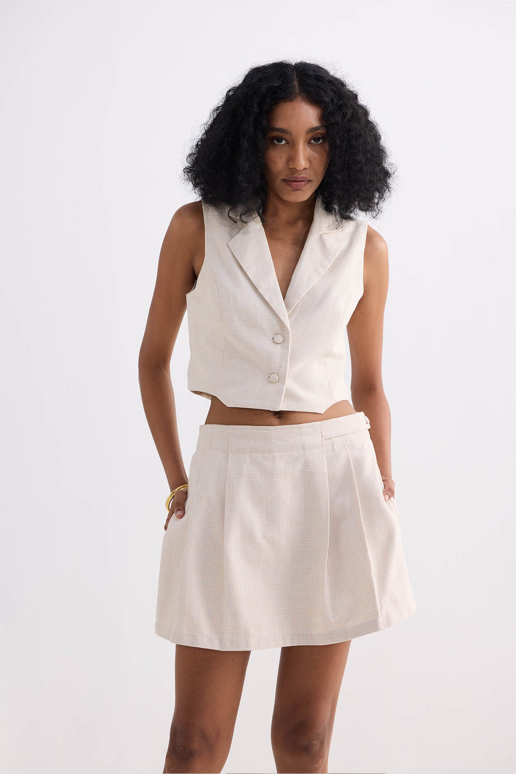 Cotton Tweed Skort