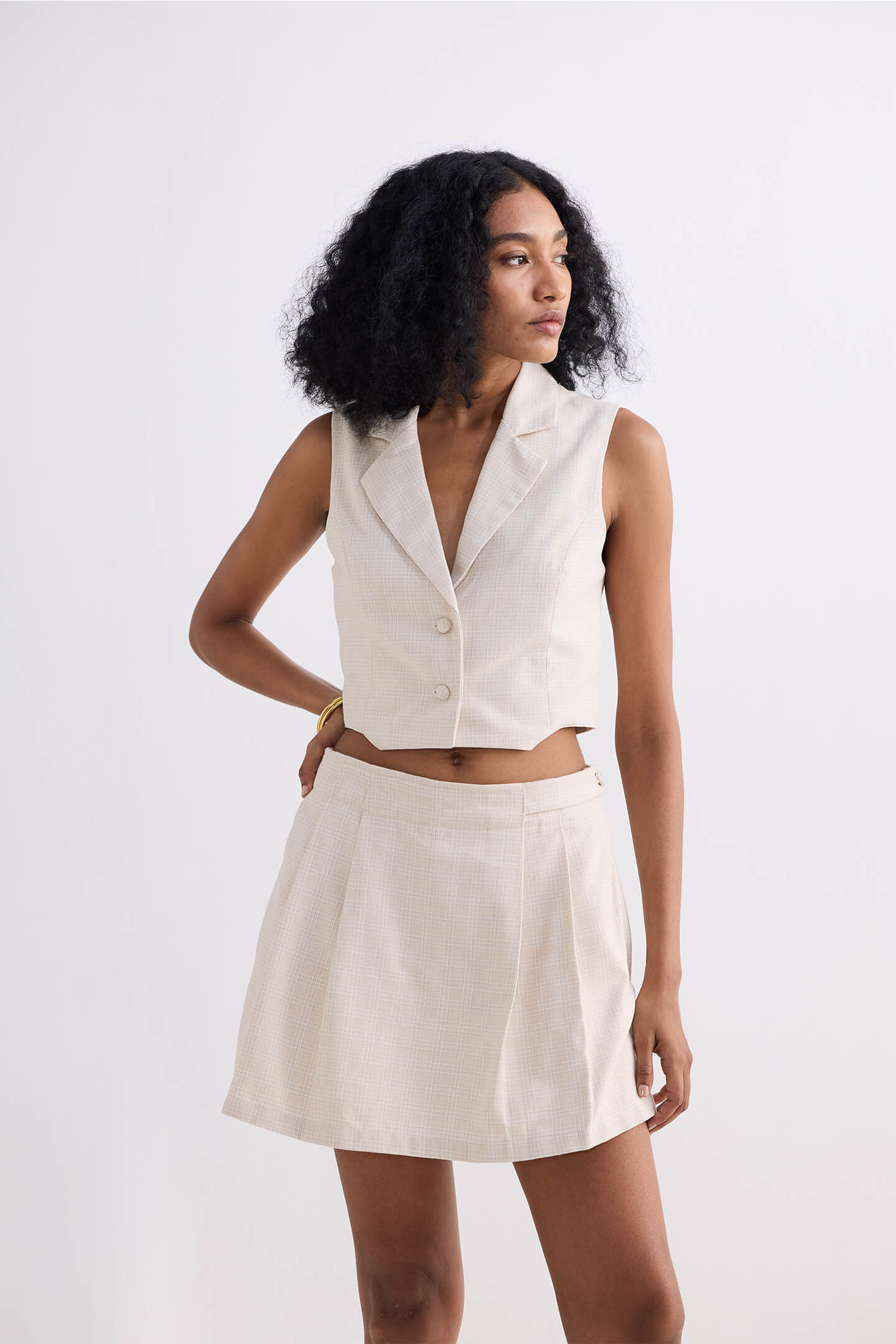 Cotton Tweed Skort