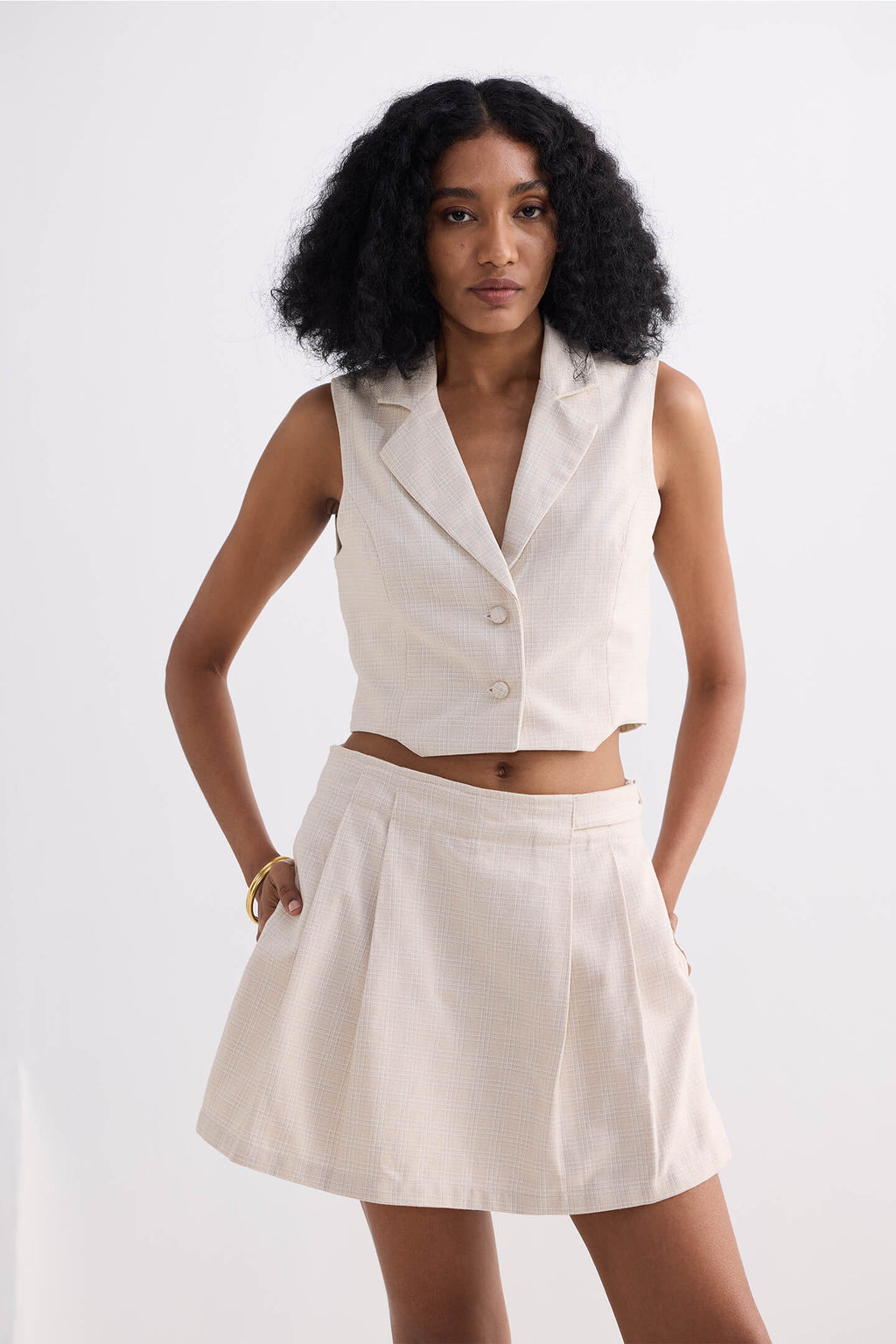 Cotton Tweed Skort