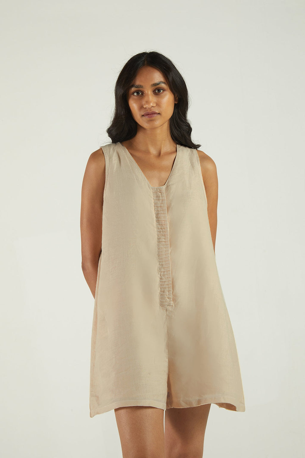 Romp and Play Romper In Neutral Beige