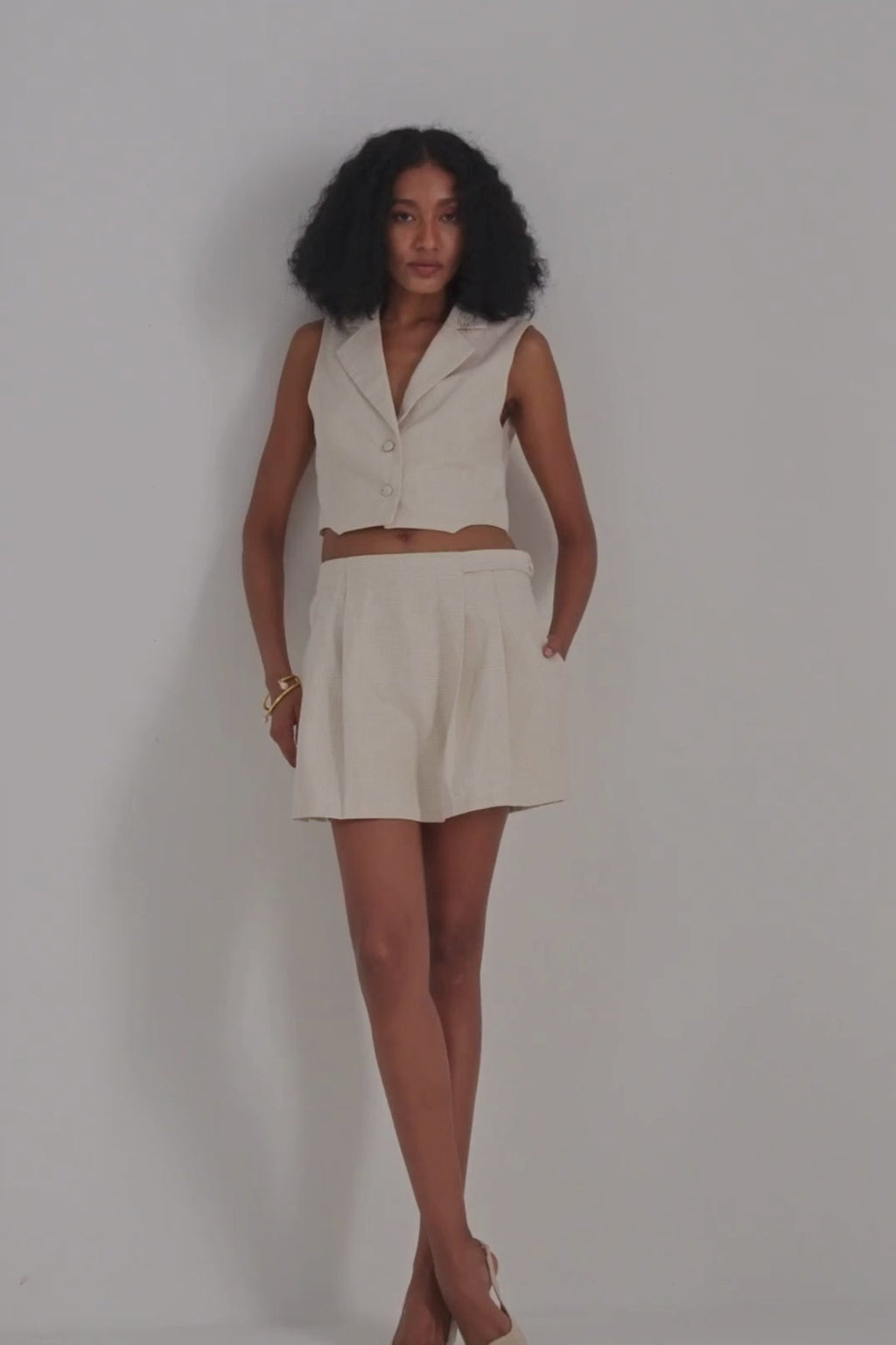 Cotton Tweed Skort